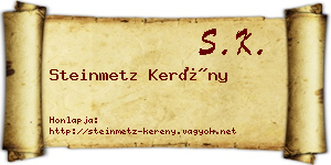 Steinmetz Kerény névjegykártya